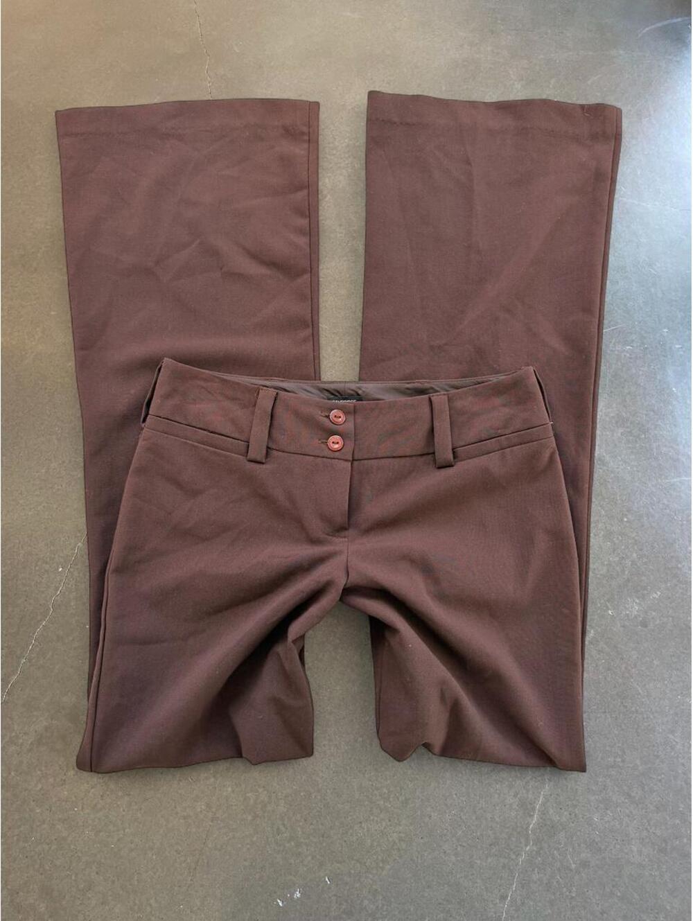 A. Byer Cambridge Y2K Brown Wide Leg Trousers Low Rise Office Siren Size 3